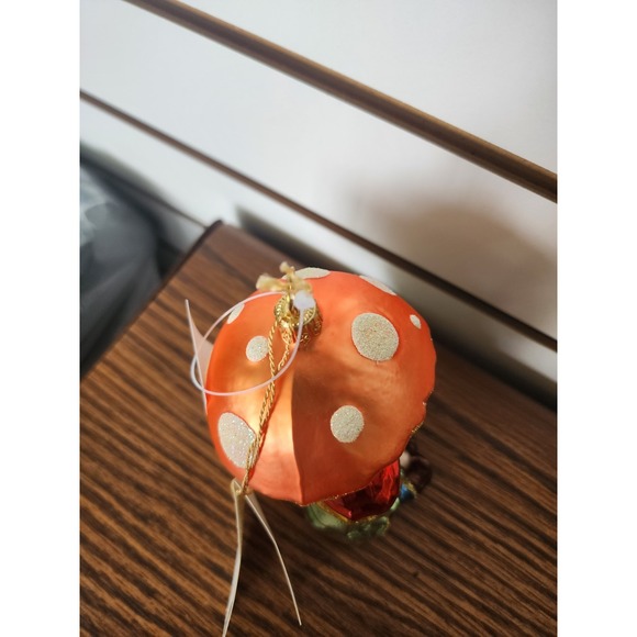 Kurt S Adler Polonaise Made In Poland Komozja Glass Ornament Mushroom With Elf - Picture 8 of 16
